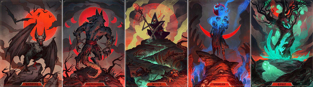 A5 postcard Vampire | Shapeshifter | Witch | Undead | Ghost