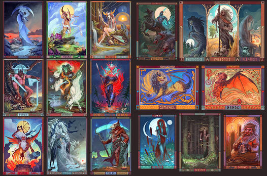 A4/A5 Morana | Vesna | Mokosh | Perun | Svantovit | Triglav | Svarog | Stribog | Veles | Wild Hunt | Three Witches | Simargl | Rarog | Rusalka | Jezinky | Domovoj